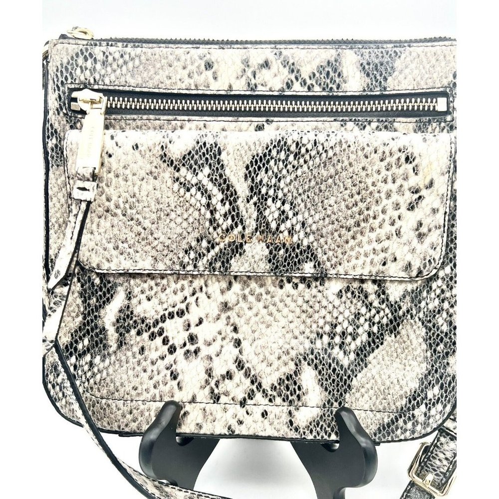 COLE HAAN Crossbody Purse Bag Snakeskin Leather Python Handbag - Picture 3 of 8